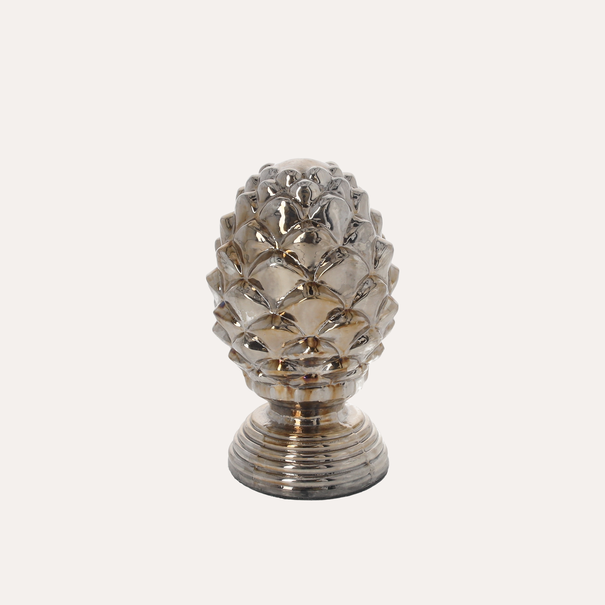 Pigna Decorativa Vetro Gold/Silver H.26x16 cm