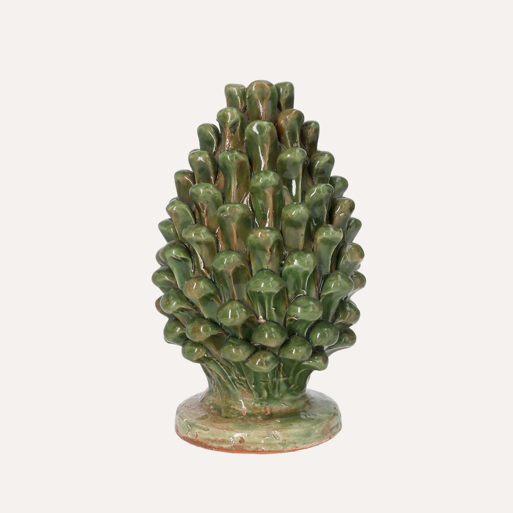Pigna in Terracotta Verde Artigianale H 16 x Ø 25 cm