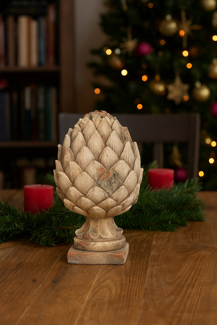 Pigna Natalizia con Base in Resina – Centrotavola e Decorazione originale