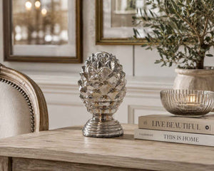 Pigna Decorativa Vetro Gold/Silver H.19x10 cm