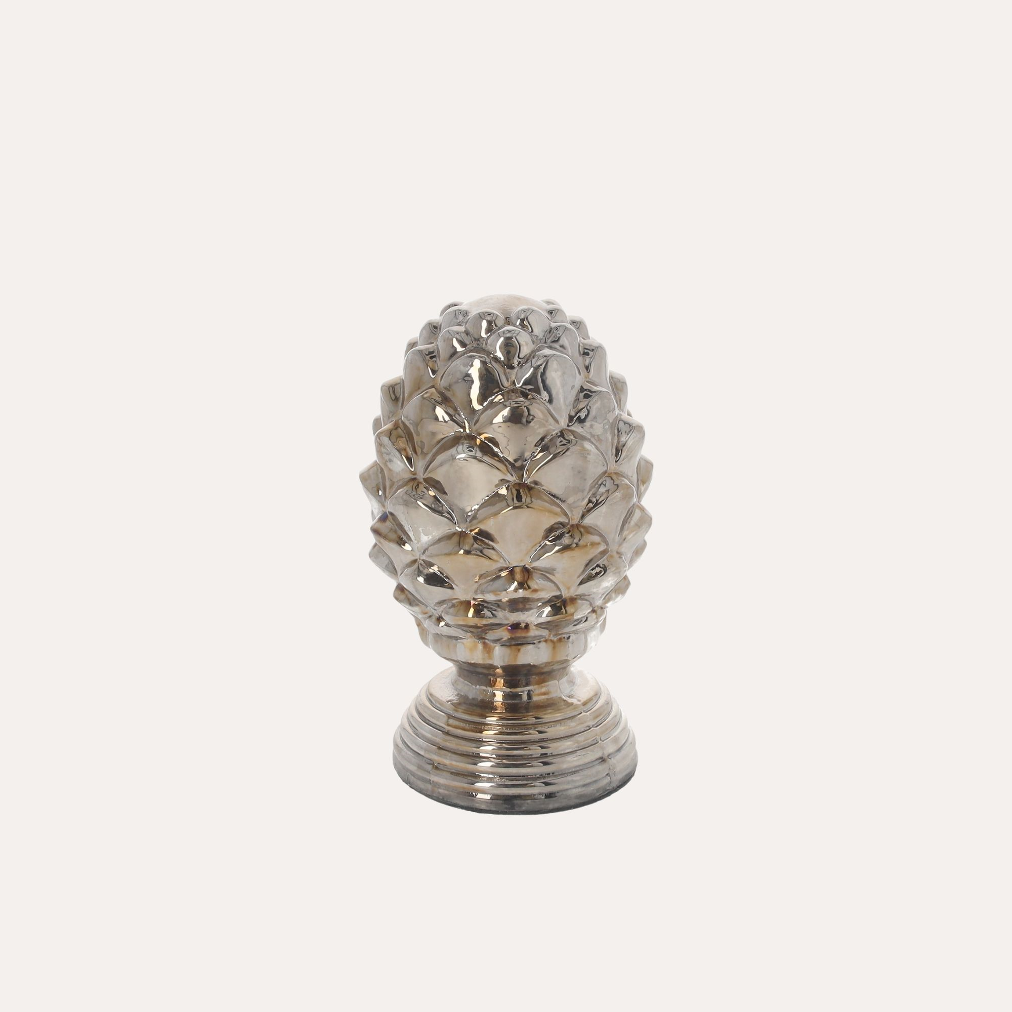Pigna Decorativa Vetro Gold/Silver H.19x10 cm