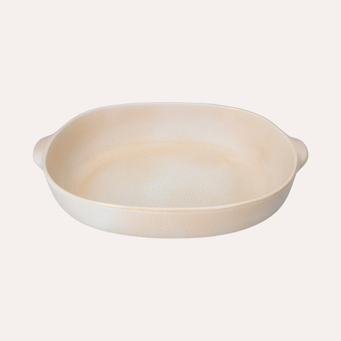 Pirofila Ovale In Ceramica Avorio, 44 Cm, Ideale Per Forno E Lavastoviglie