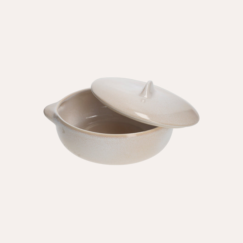 Pirofila Tonda In Ceramica Avorio, 27 Cm, Per Forno E Lavastoviglie
