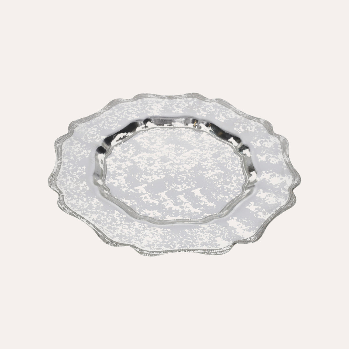 Set 6 Sottopiatti in Vetro Silver Ø 33,5 cm