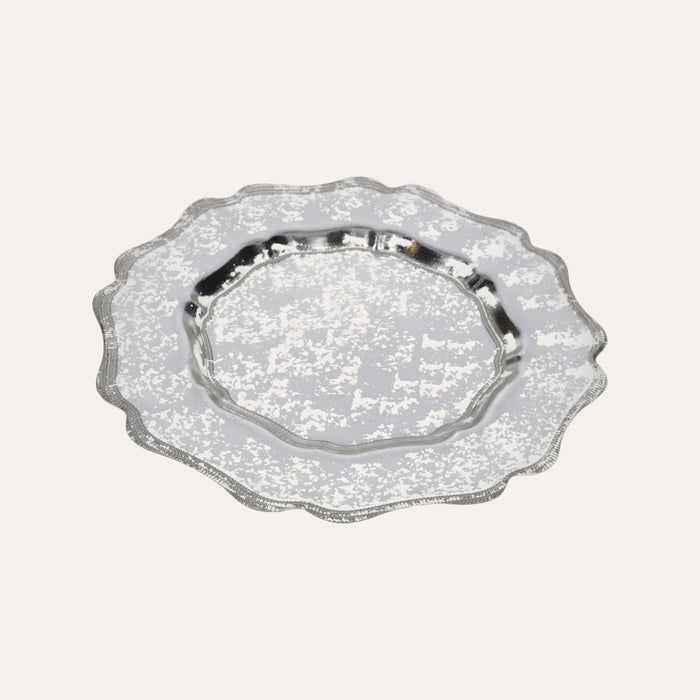 Set 6 Sottopiatti in Vetro Silver Ø 33,5 cm