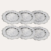 Set 6 Sottopiatti in Vetro Silver Ø 33,5 cm