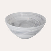 Set di 2 Bowl in Vetro Grigio e Bianco Eleganti