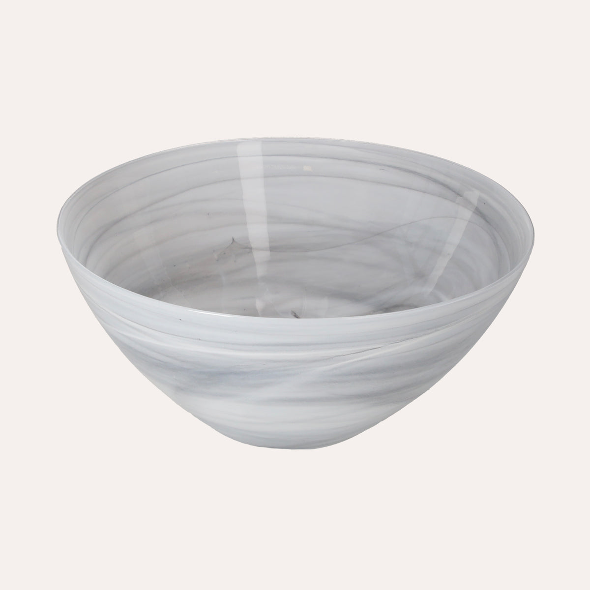 Set di 2 Bowl in Vetro Grigio e Bianco Eleganti