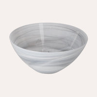 Set di 2 Bowl in Vetro Grigio e Bianco Eleganti
