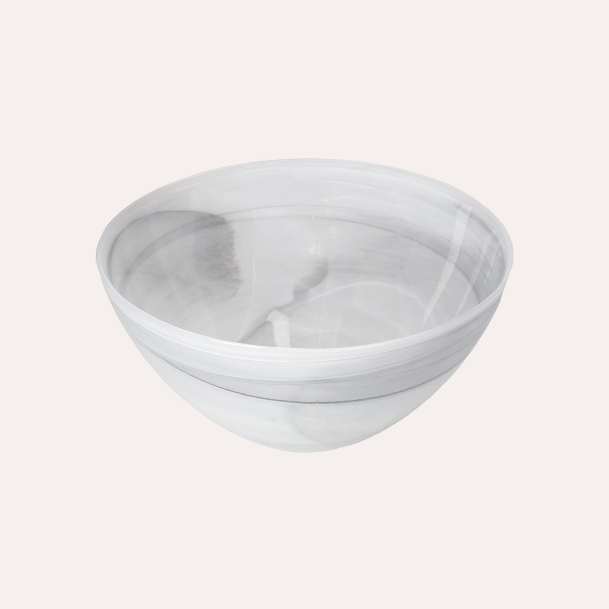 Set di 2 Bowl in Vetro Grigio e Bianco Eleganti