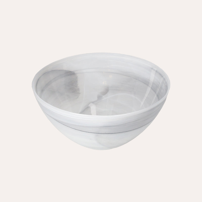 Set di 2 Bowl in Vetro Grigio e Bianco Eleganti