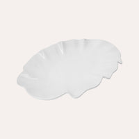 Piatto da Portata a Forma di Cozza in Ceramica Bianca