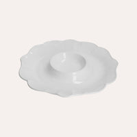 Antipastiera Rotonda in Ceramica Bianca Elegante e Raffinata