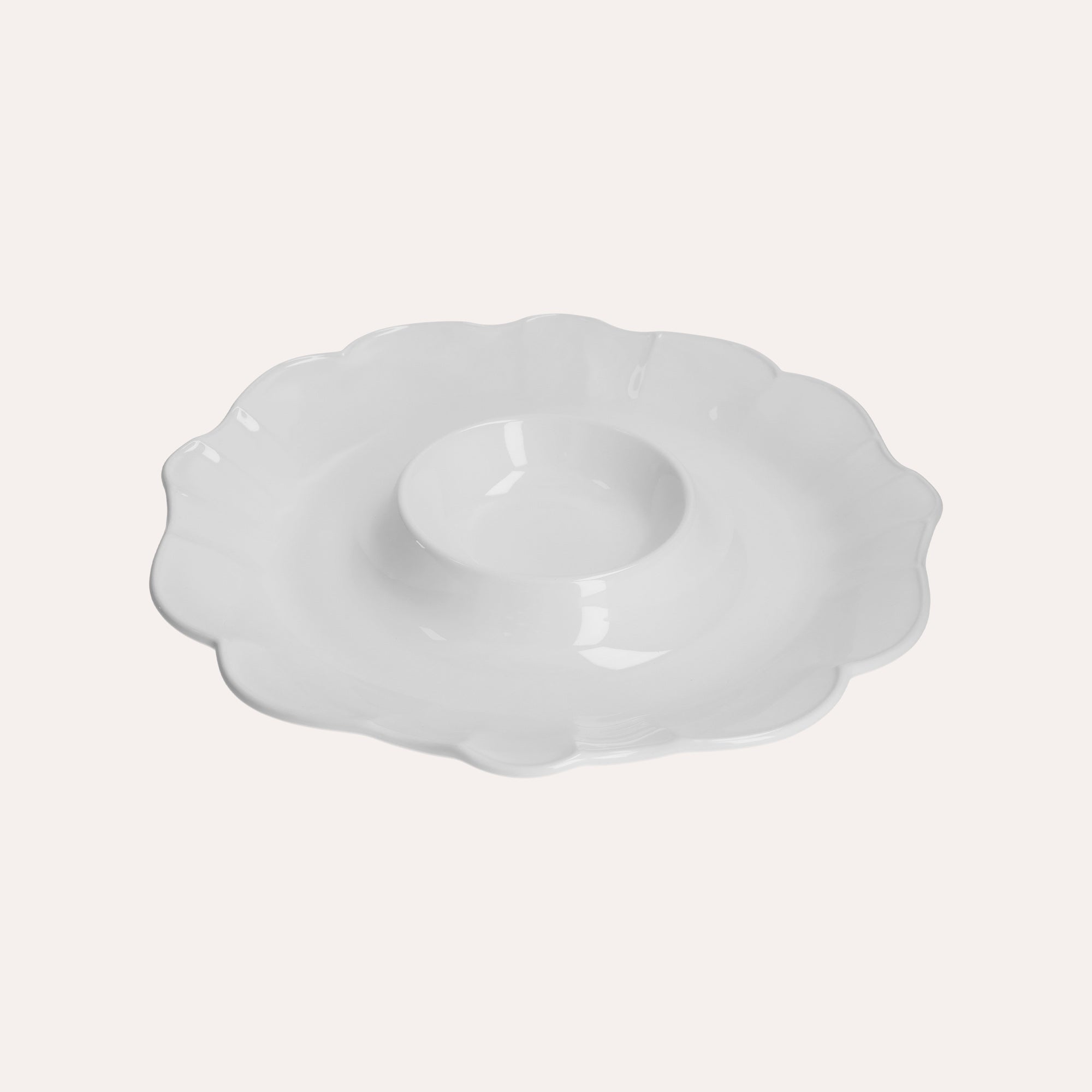 Antipastiera Rotonda in Ceramica Bianca