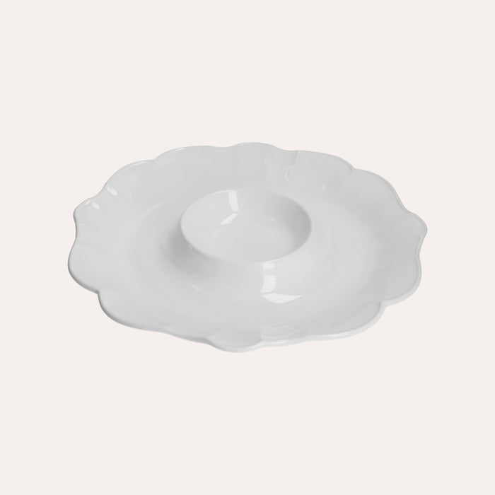 Antipastiera Rotonda in Ceramica Bianca Elegante e Raffinata