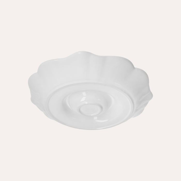 Antipastiera Rotonda in Ceramica Bianca Elegante e Raffinata