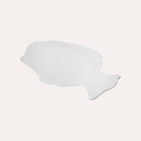 Piatto da Portata a Forma di Pesce in Ceramica Bianca