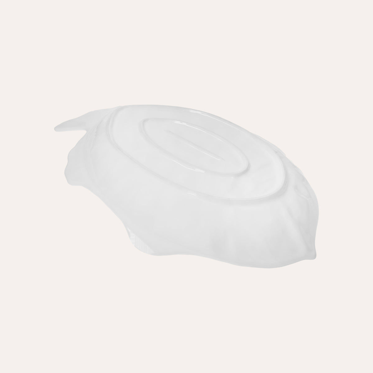 Piatto da Portata a Forma di Pesce in Ceramica Bianca