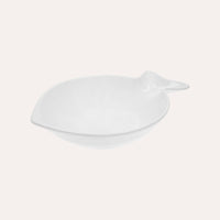 Piatto Fondo a Forma di Balena in Ceramica Bianca Lucida