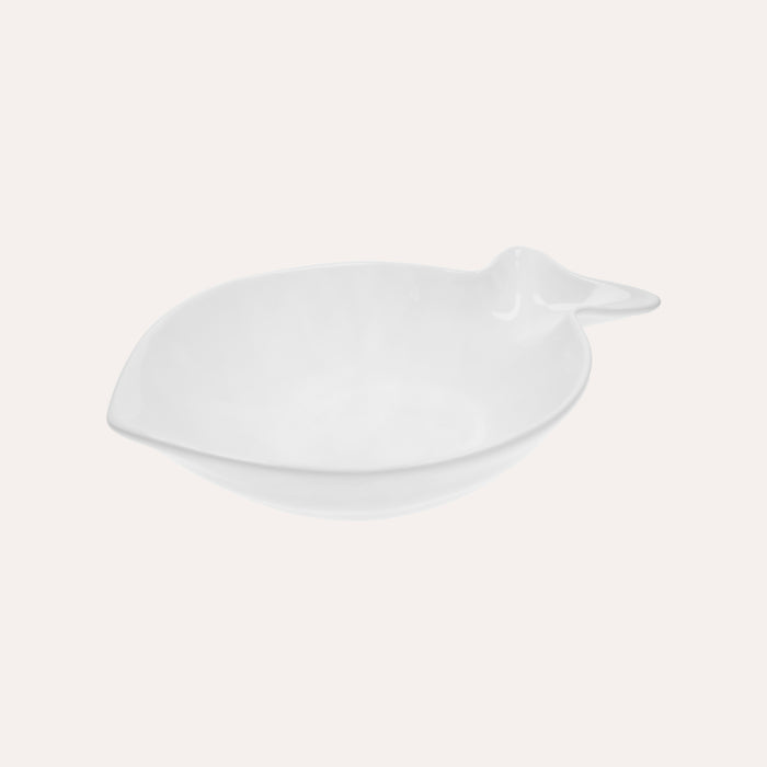 Piatto Fondo a Forma di Balena in Ceramica Bianca Lucida