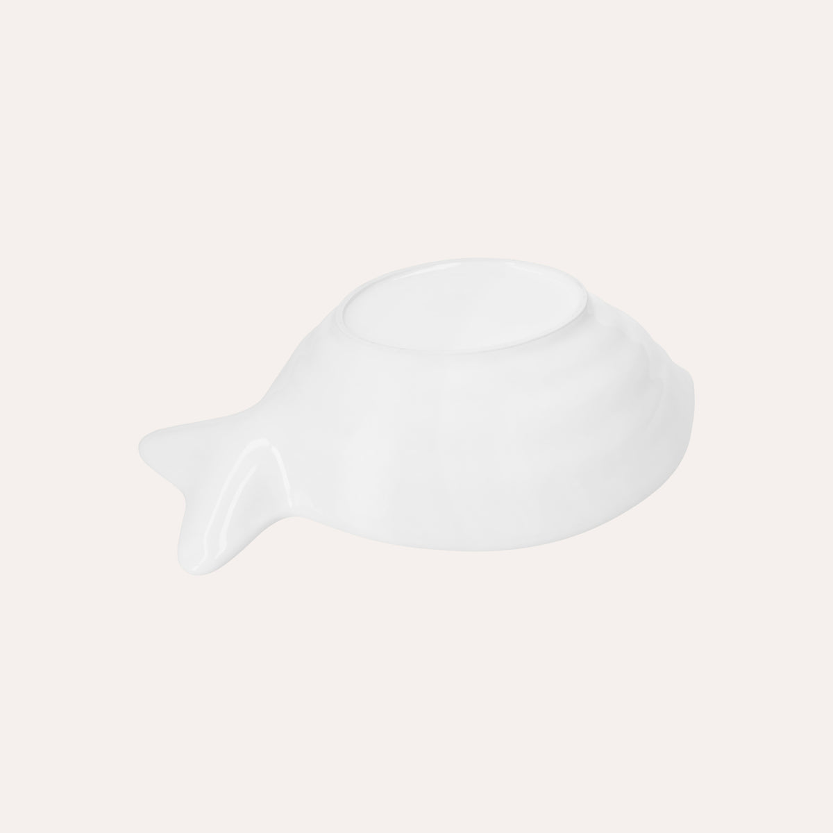 Piatto Fondo a Forma di Balena in Ceramica Bianca Lucida