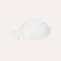 Piatto Fondo a Forma di Balena in Ceramica Bianca Lucida