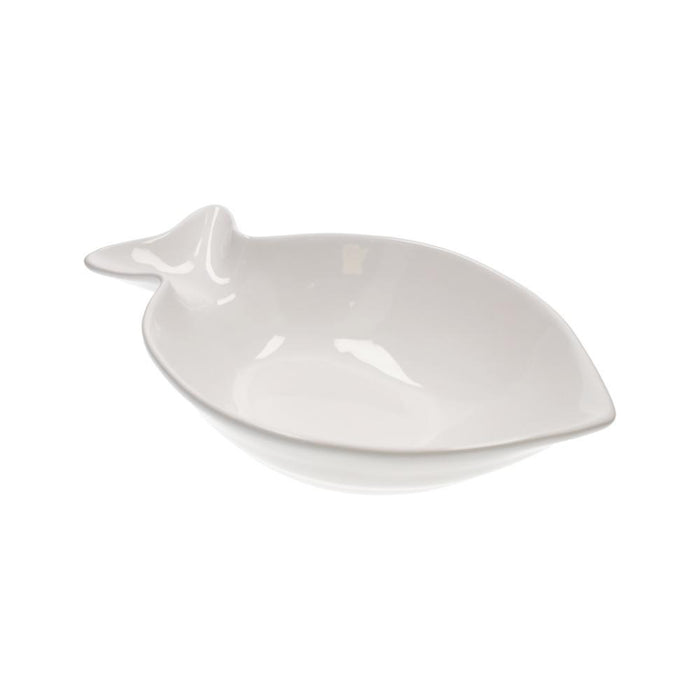 Piatto Fondo in Ceramica Bianca a Forma di Balena