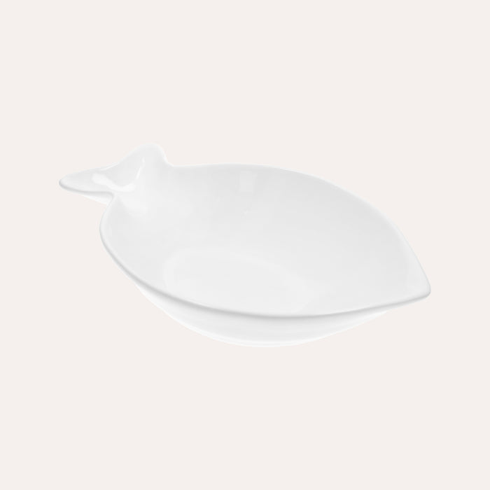 Piatto a forma di pesce in ceramica colore Bianco