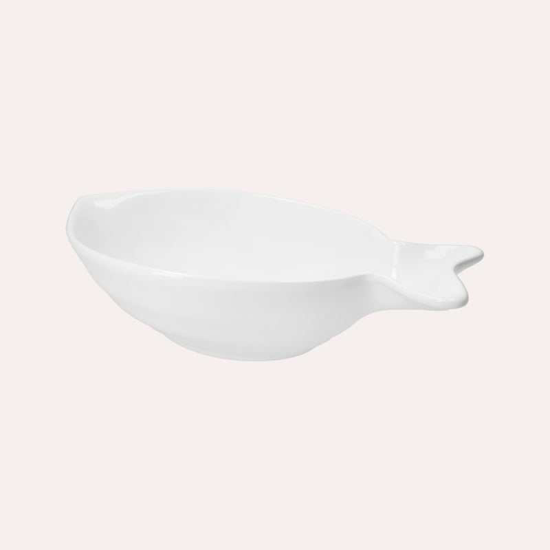 Piatto a forma di pesce in ceramica colore Bianco