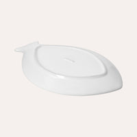Piatto Piano a Forma di Pesce in Ceramica Bianca