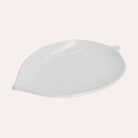 Set di 2 Piatti Piani a Forma di Foglia in Ceramica