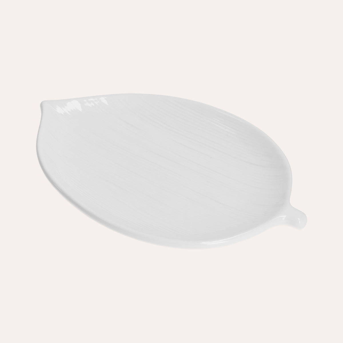 Set di 2 Piatti Piani a Forma di Foglia in Ceramica