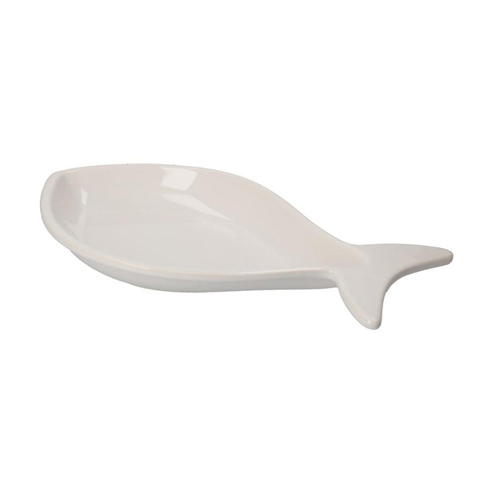 Fondina a Forma di Pesce in Ceramica Bianca Piccola