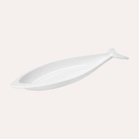 Fondina a Forma di Pesce in Ceramica Bianca Grande