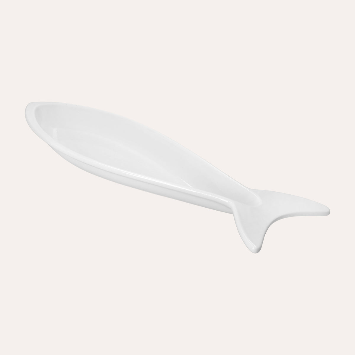 Fondina a Forma di Pesce in Ceramica Bianca Grande