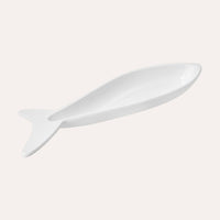 Fondina a Forma di Pesce in Ceramica Bianca Grande