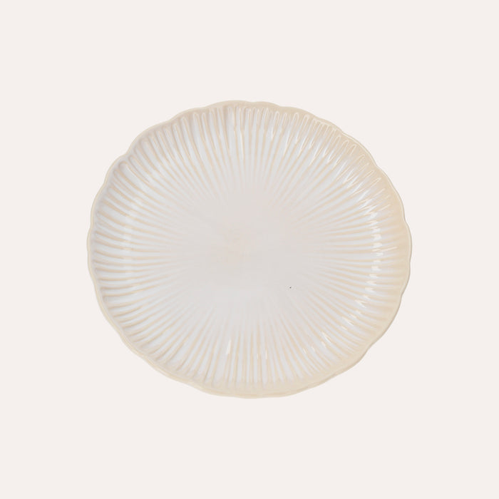 Set di 6 Piatti Dessert in Ceramica Color Crema