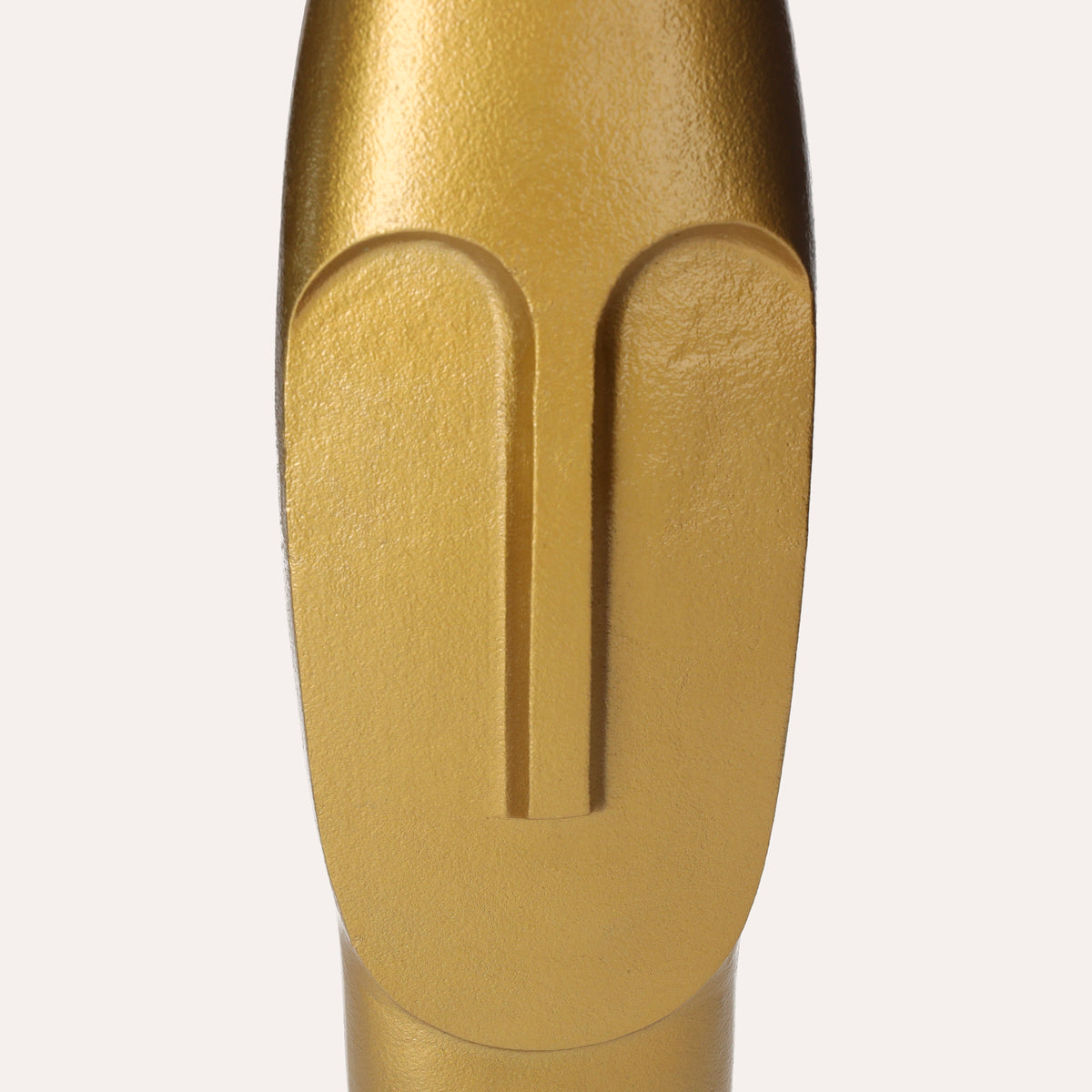Vaso In Metallo Dorato Con Volto Etnico, Decorazione Artistica Per Interni