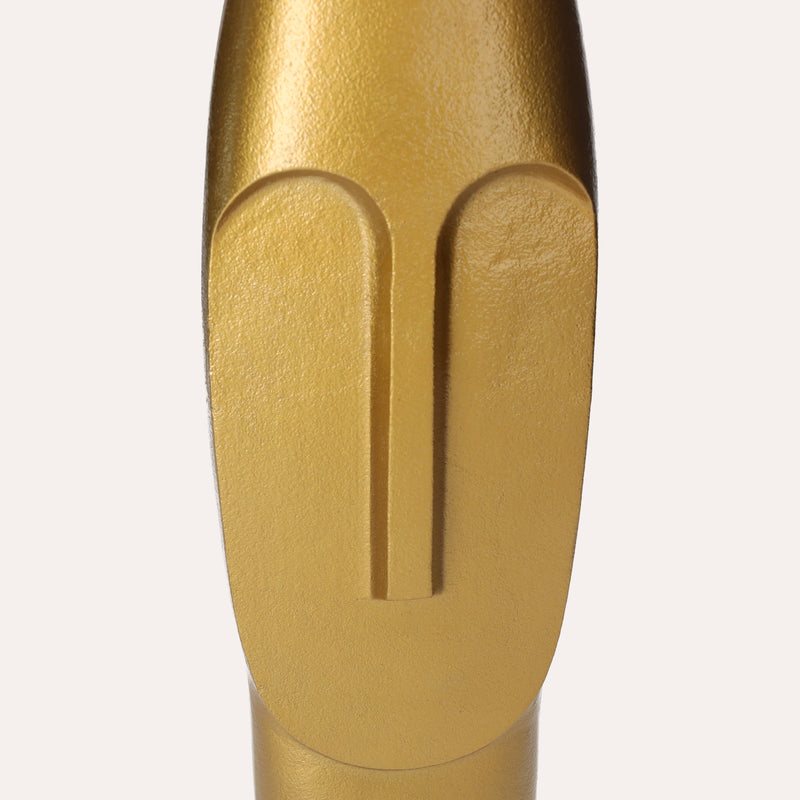 Vaso In Metallo Dorato Con Volto Etnico, Decorazione Artistica Per Interni