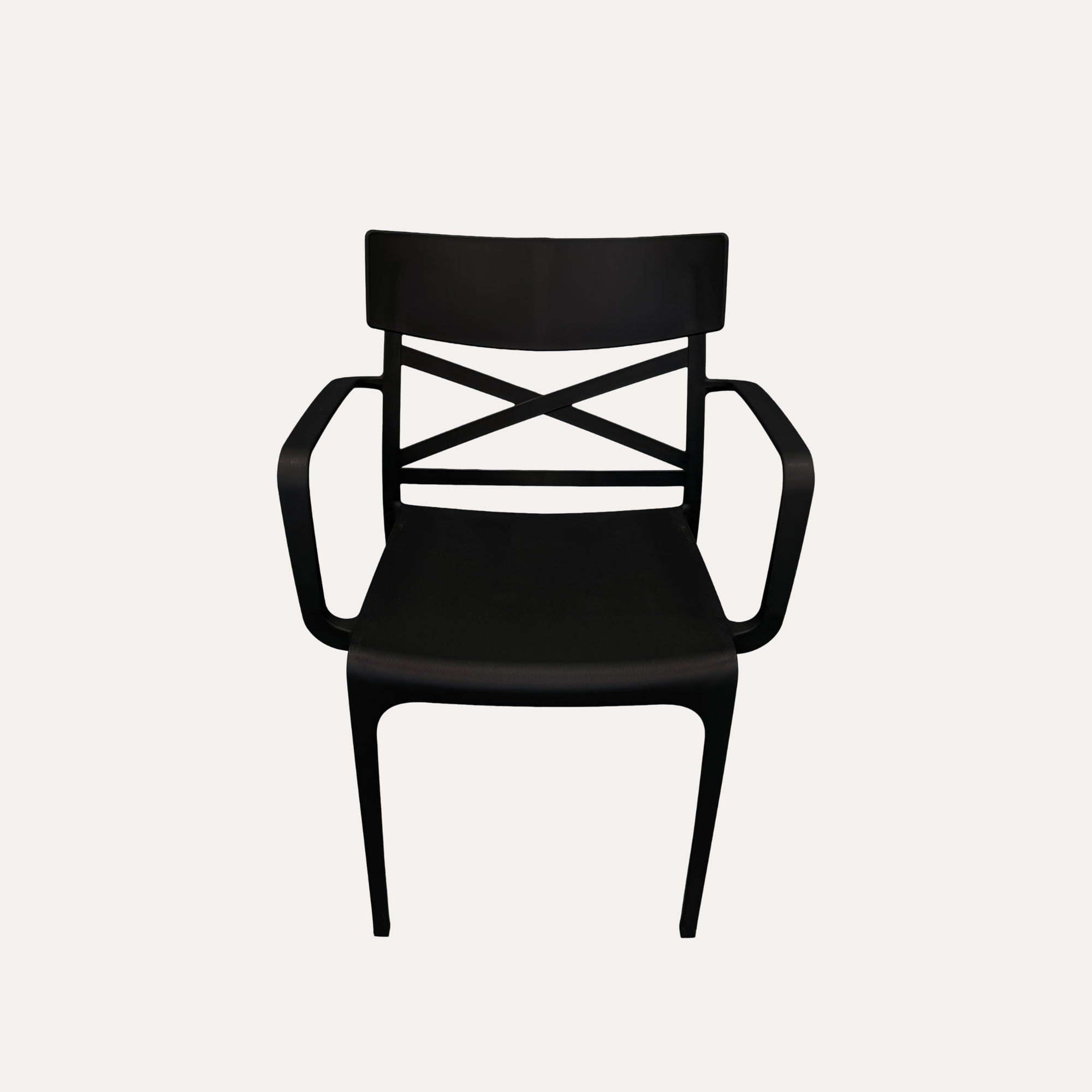 Poltroncina con Braccioli  in Polipropilene Nero Opaco 56x60x82 cm