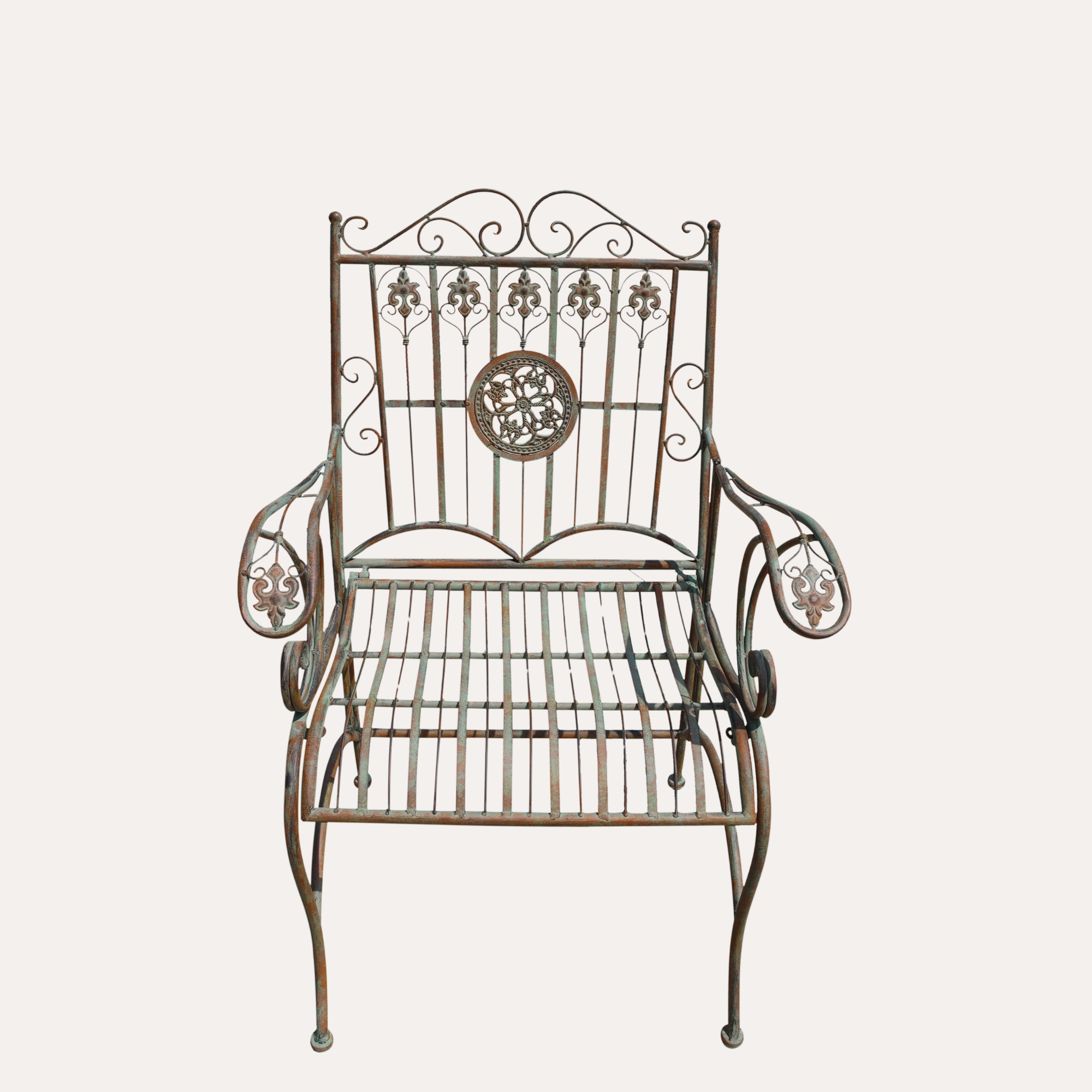 Poltroncina Verde in Ferro per Giardino e Terrazzo , Altezza cm 100