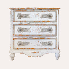 Cassettiera 3 cassetti in Legno Bianco 88X38X93 cm