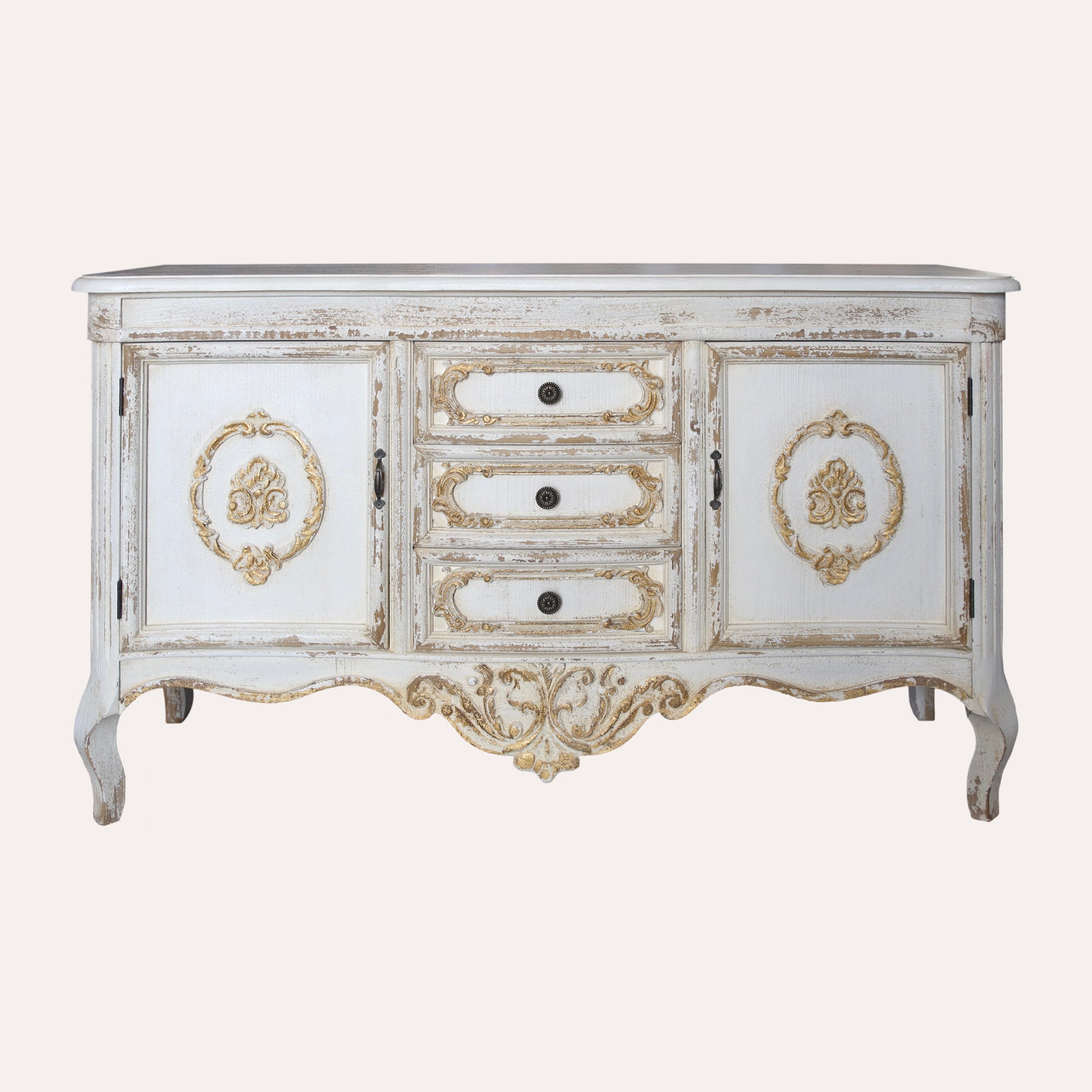 Cassettiera in legno 2 ante e 3 cassetti