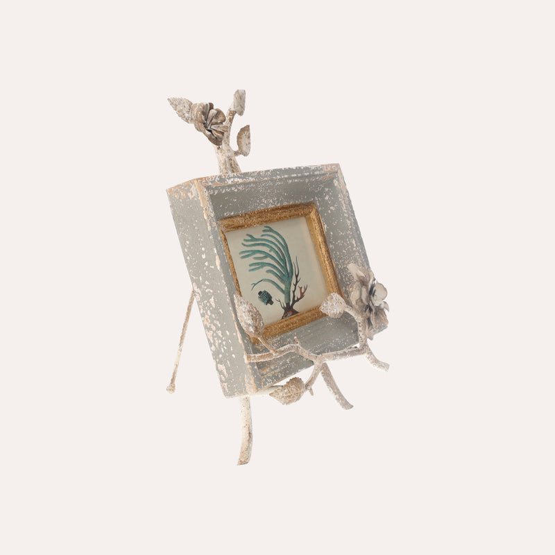 Portafoto in Ferro Grigio con Dettagli Dorati Shabby Chic