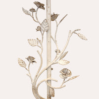 Lampada da Tavolo in Ferro Bianco con Fiori