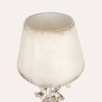 Lampada da Tavolo in Ferro Bianco con Fiori