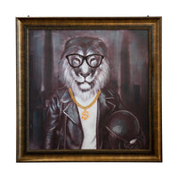 Quadro Decorativo "Leone con Occhiali" per Soggiorni