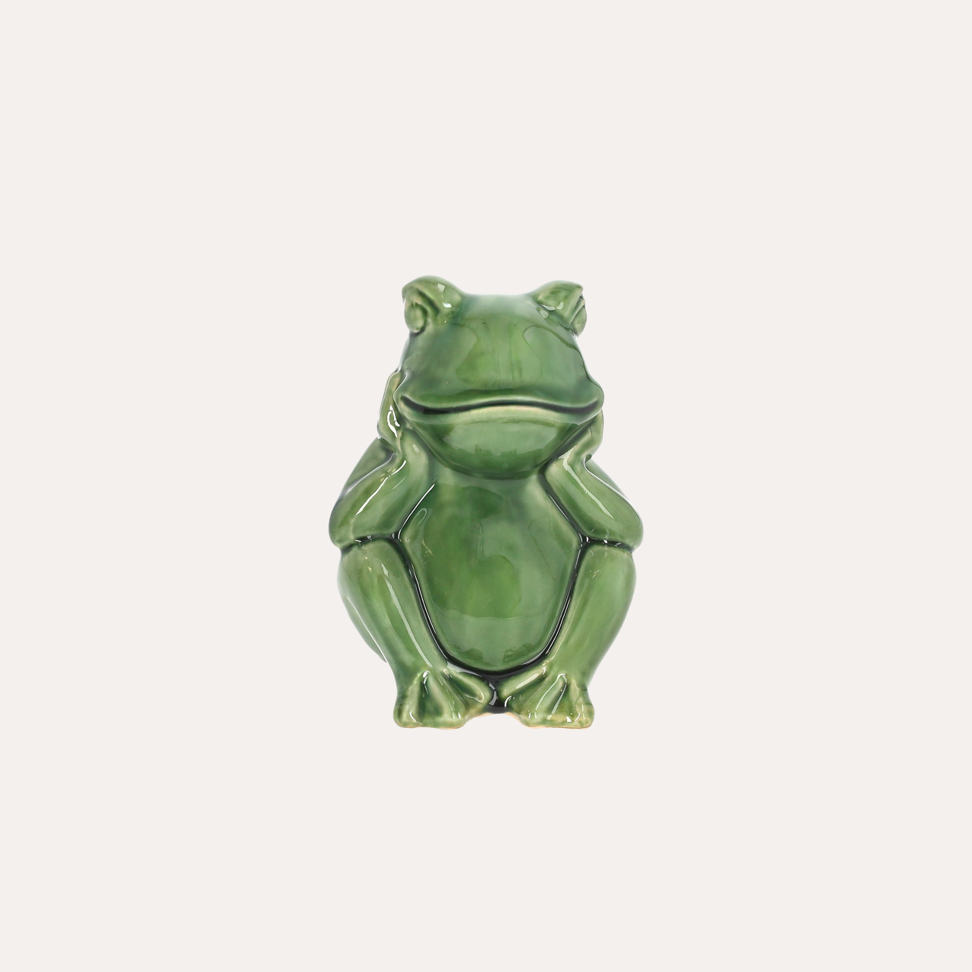 Rana Decorativa in Ceramica Verde Altezza cm 17,5