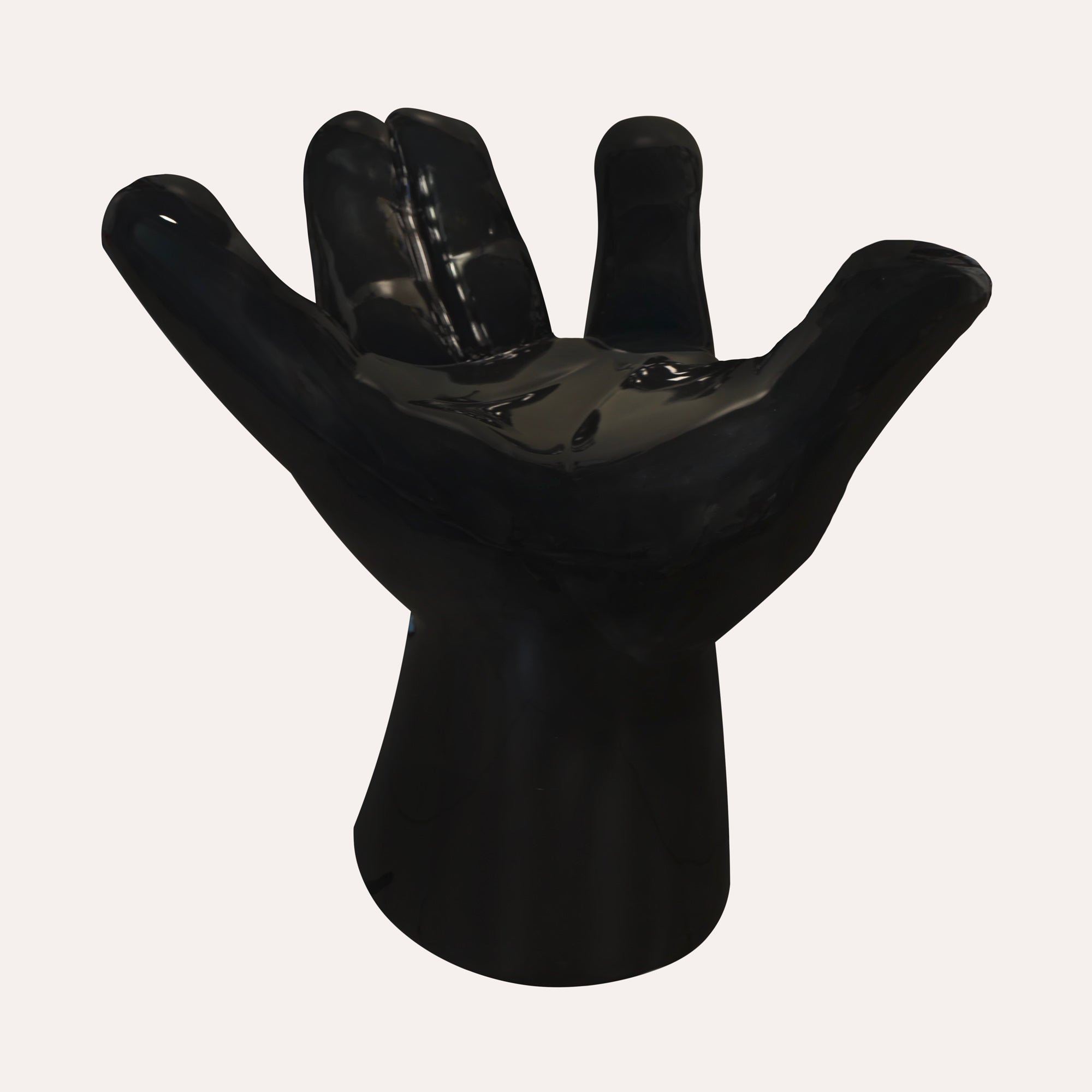 Hand-Shaped Armchair in Glossy Black Resin