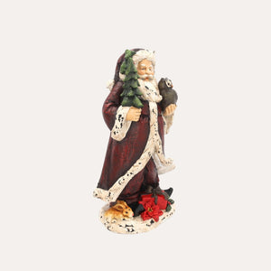 Papai Noel com Coruja em Resina Alt.36×22×13 cm - KeyHome Store